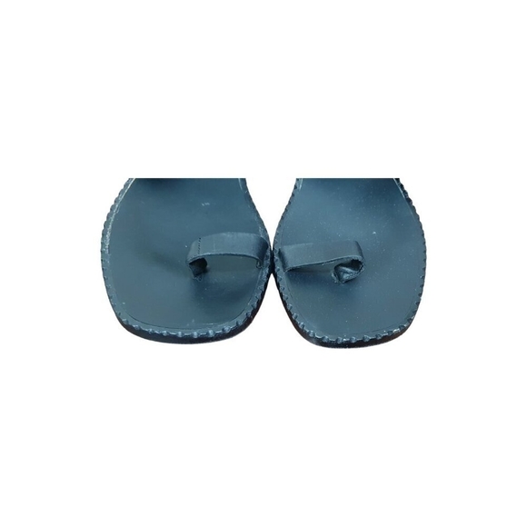 Tomas Maier Black Jewel Sandal Toe Loop Ring Gladiator Flat Boho Size 8 - Picture 8 of 13